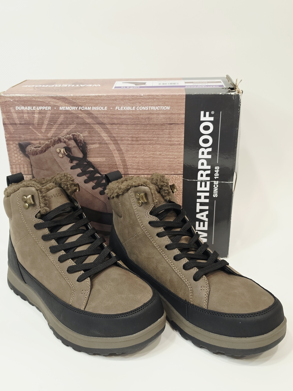 Weatherproof Men’s Logjam Brown and Black Insulated Hiker Boots